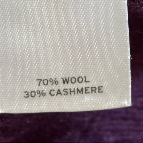 Halogen L/ XL Nordstrom wool cashmere purple grey polka dot crew sweater - Picture 3 of 7